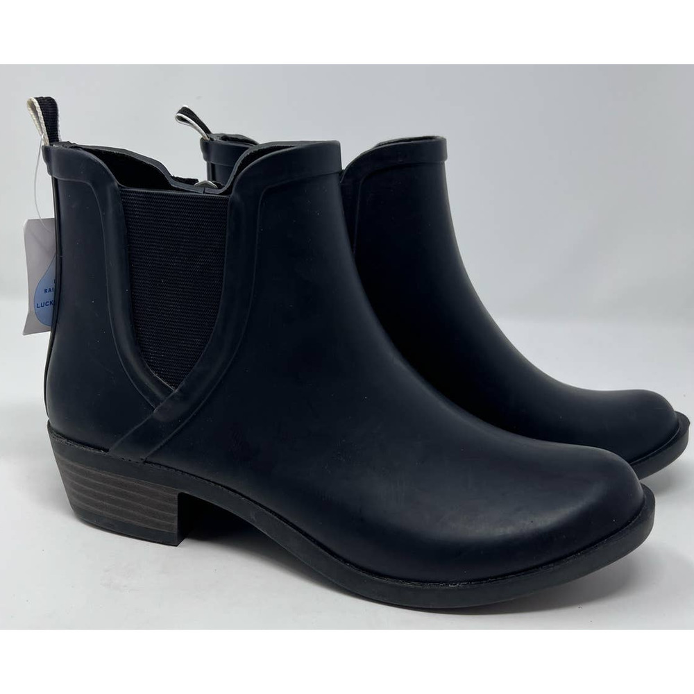 Lucky Brand Women's LK Basel Black H2O Rubber Rain Bootie Size 9M